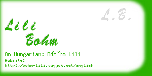 lili bohm business card